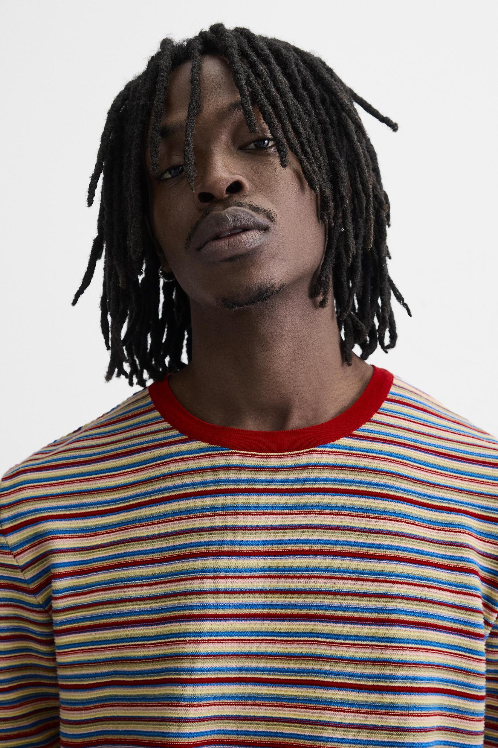 STRIPED KNIT T-SHIRT Product Image