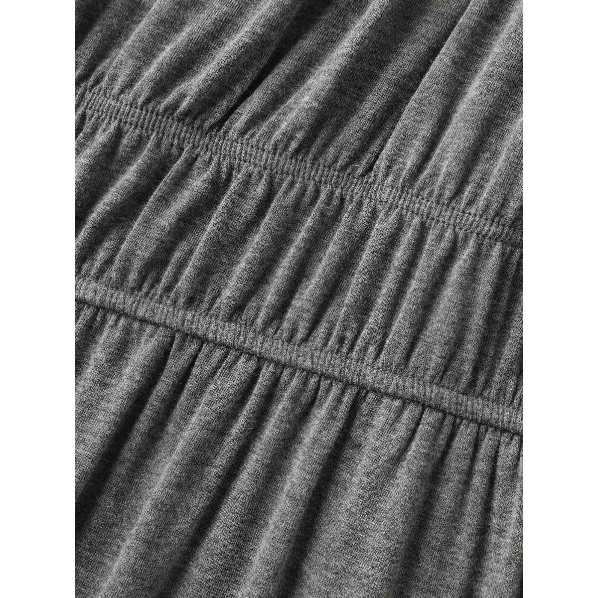 Plus Size DimGray Stretchy Pleated Straps Pockets Jumpsuit Women Sleeveless Non Casual Loose Jumpsuits BloomChic 22-24/3X Product Image