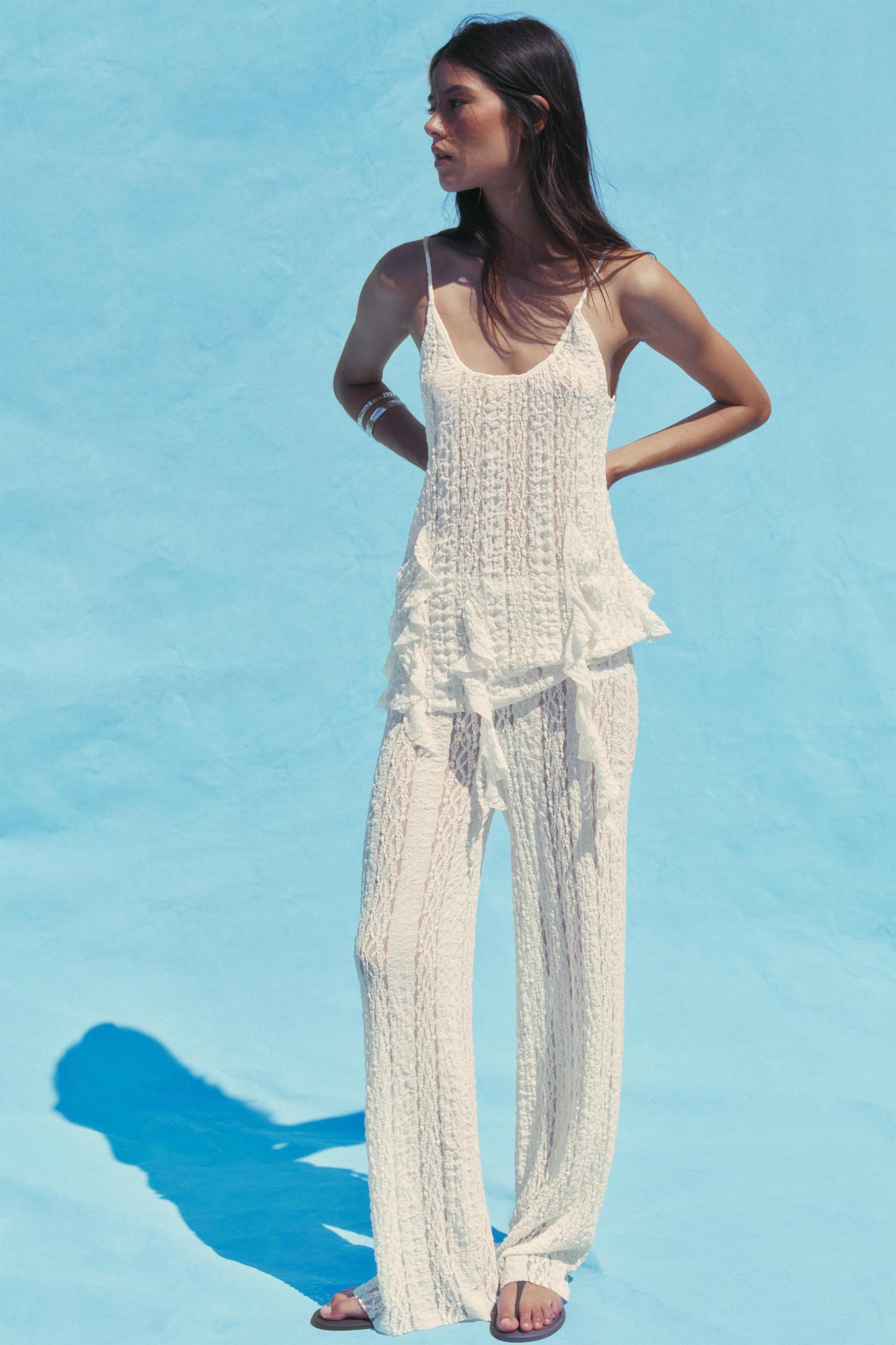 TEXTURED LACE PANTS Product Image