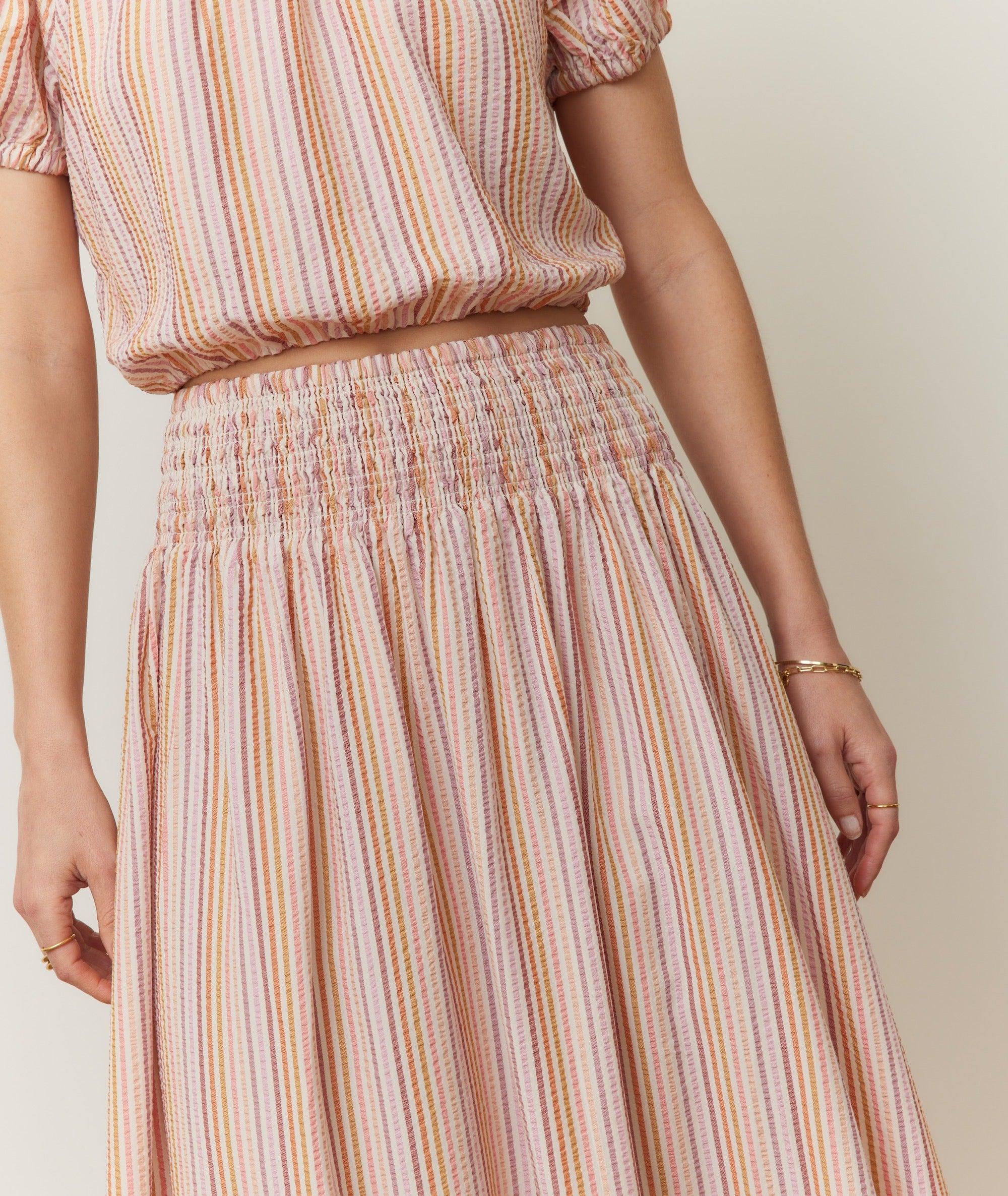 Bea Seersucker Midi Skirt Product Image