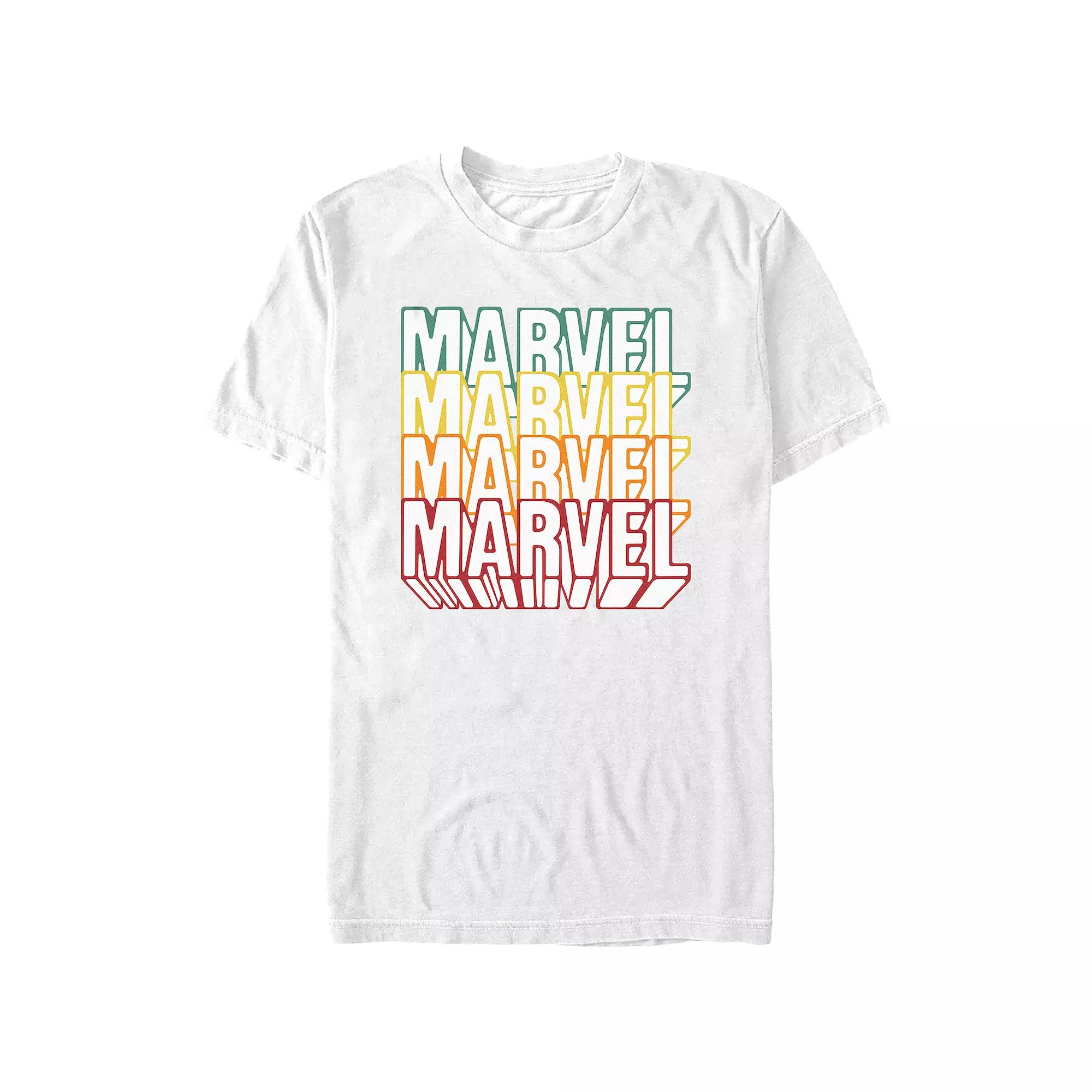 Juniors' Marvel Stack Logo Boyfriend Graphic Tee, Women's,  Product Image