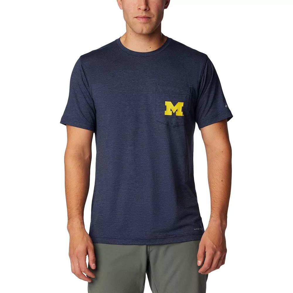 Columbia Men's Collegiate Tech Trail Short Sleeve Shirt - Michigan- Product Image