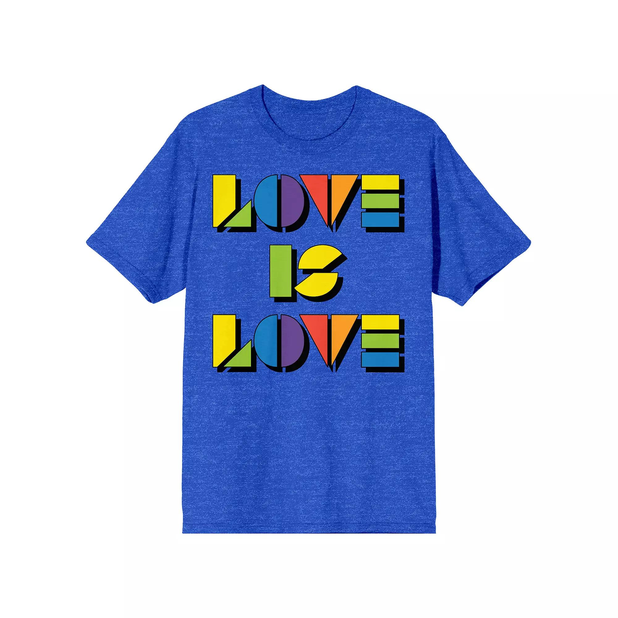 Men's Pride Rainbow Love Is Love Tee,  Product Image