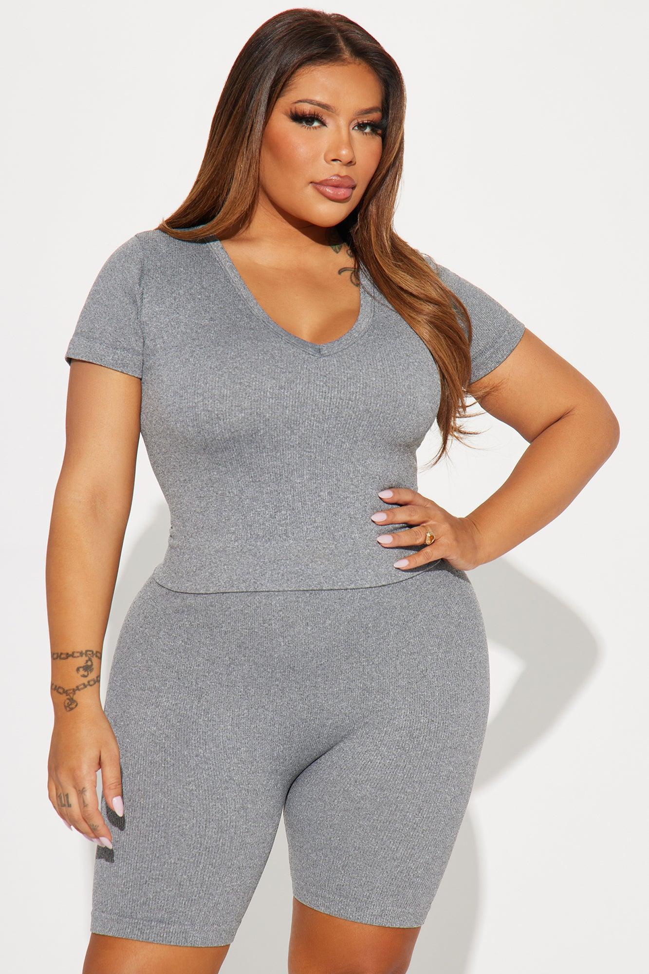 Alisa Seamless Short Set - Grey Product Image