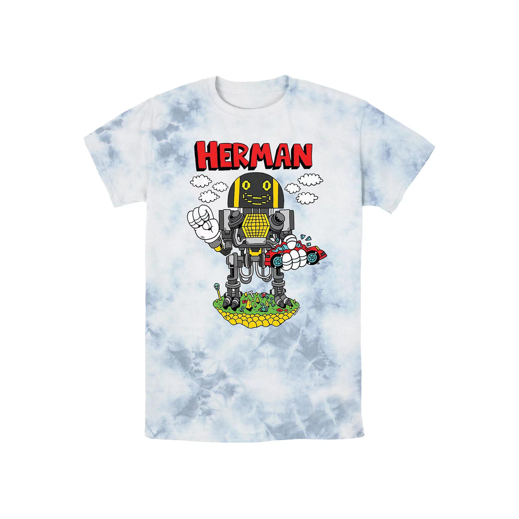 Men's The Electric State Herman Playing Bombard Wash Graphic Tee, Size: Small, White Blue Product Image