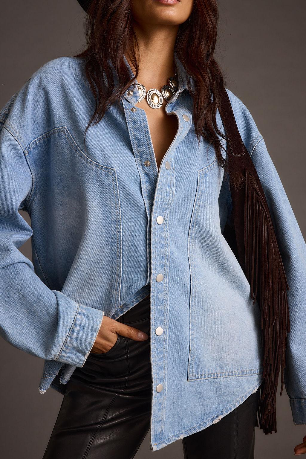 Rocky Light Denim Button Down Top Product Image