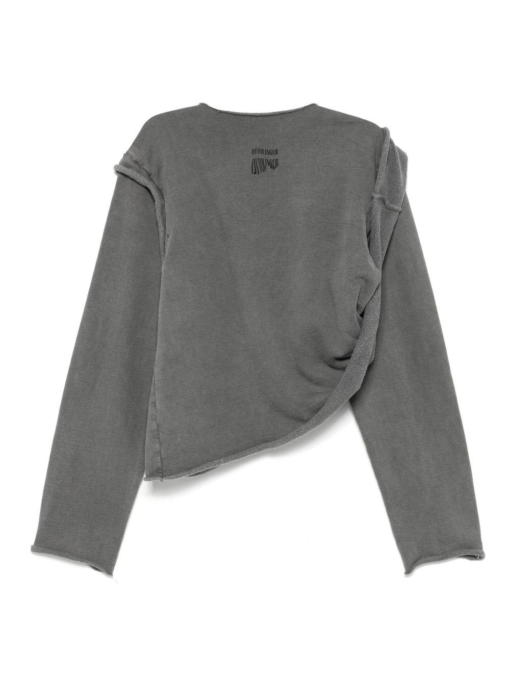 distressed draped sweatshirt Product Image