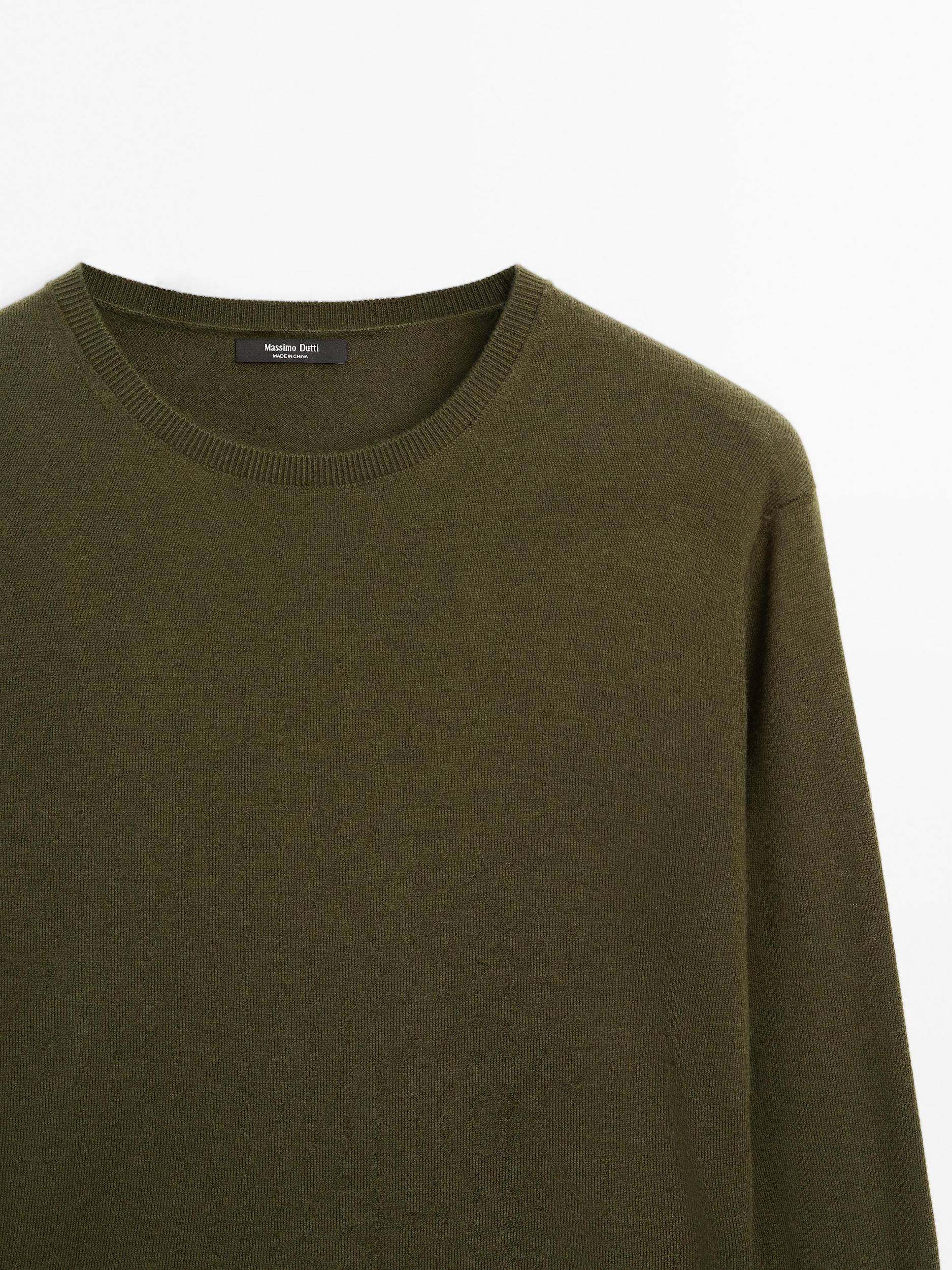 Wool blend knit sweater with crew neck Product Image