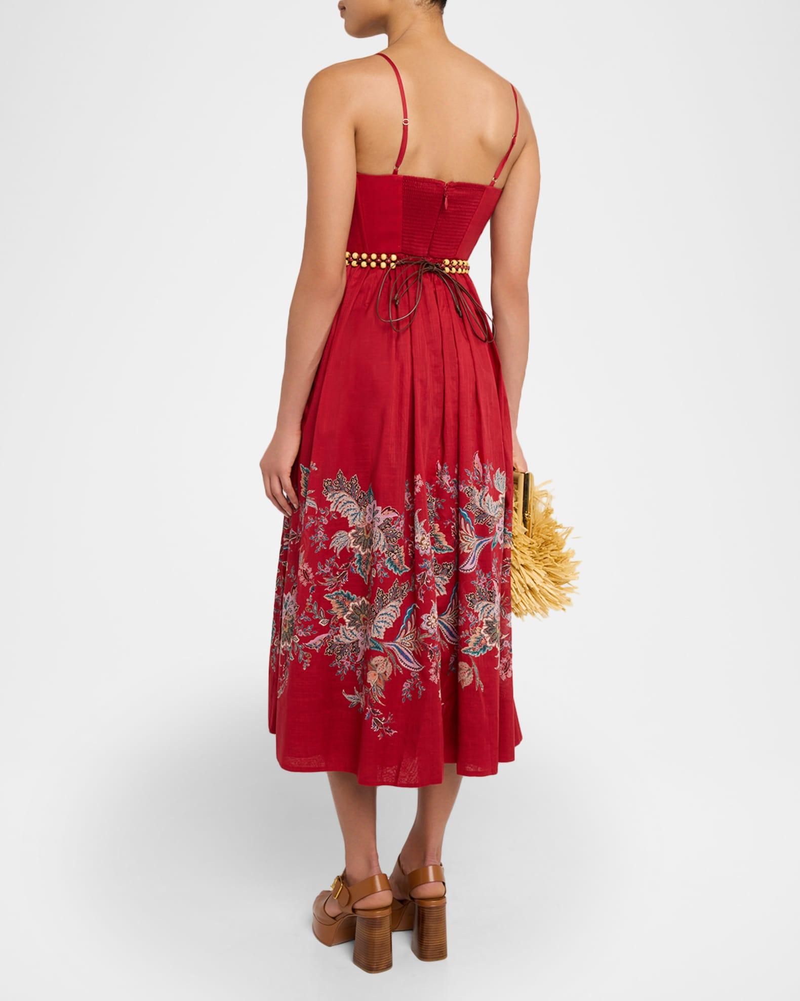 Rhiannon Belted Corset Midi Dress Product Image