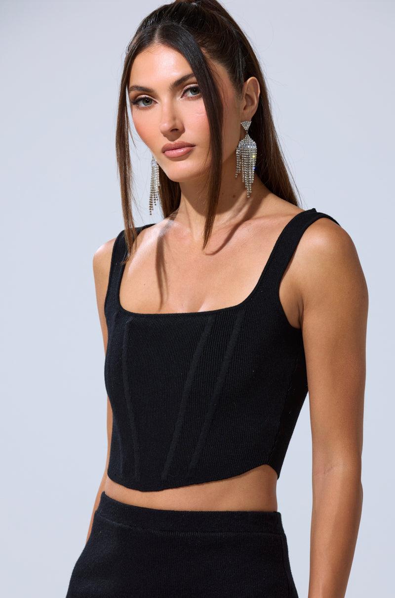 BIG MOOD FITTED CORSET IN BLACK Product Image