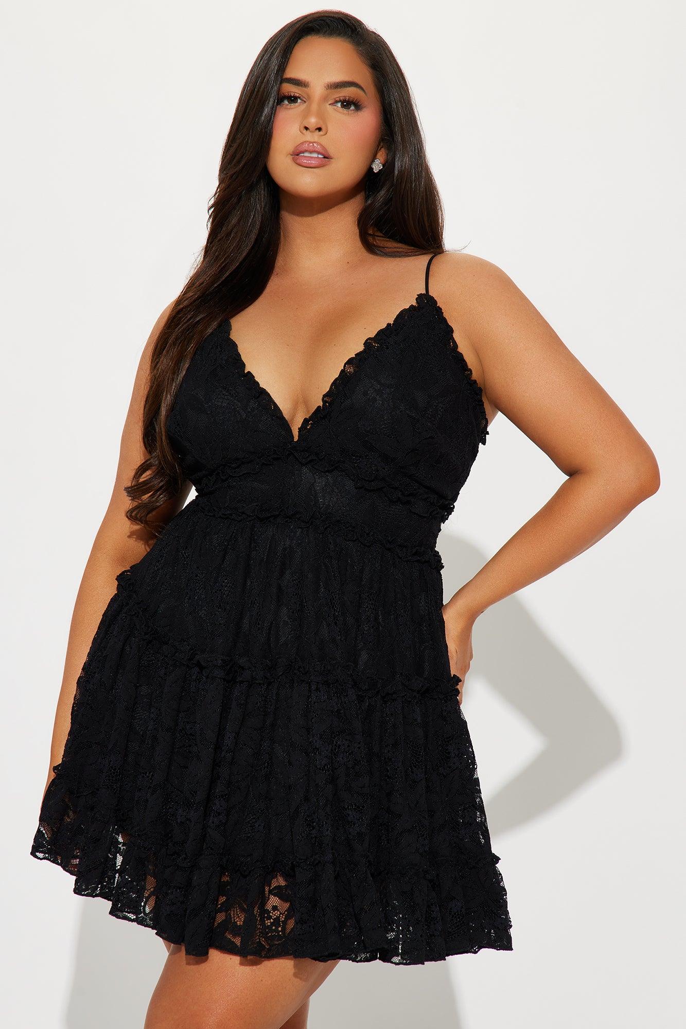 Astrid Lace Mini Dress - Black Product Image