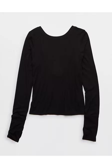 OFFLINE By Aerie Thumbs Up Ribbed Scoop Back T-Shirt Women's Product Image