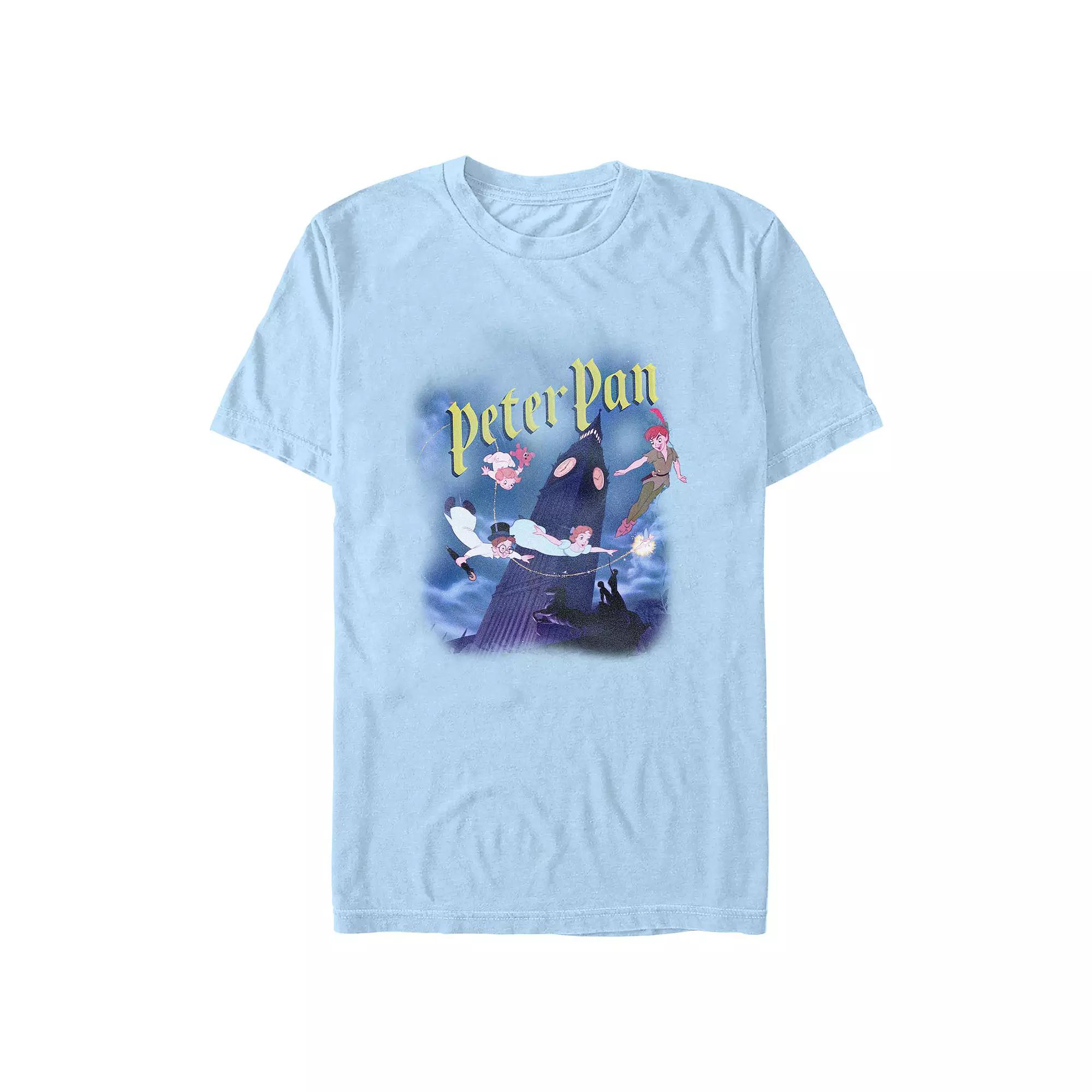 Disney's Peter Pan Night Flight Poster Men's Graphic Tee, Size: Large, Light Blue Product Image