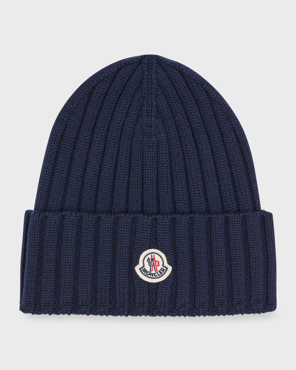 Ribbed Wool Beanie with Logo Patch Product Image