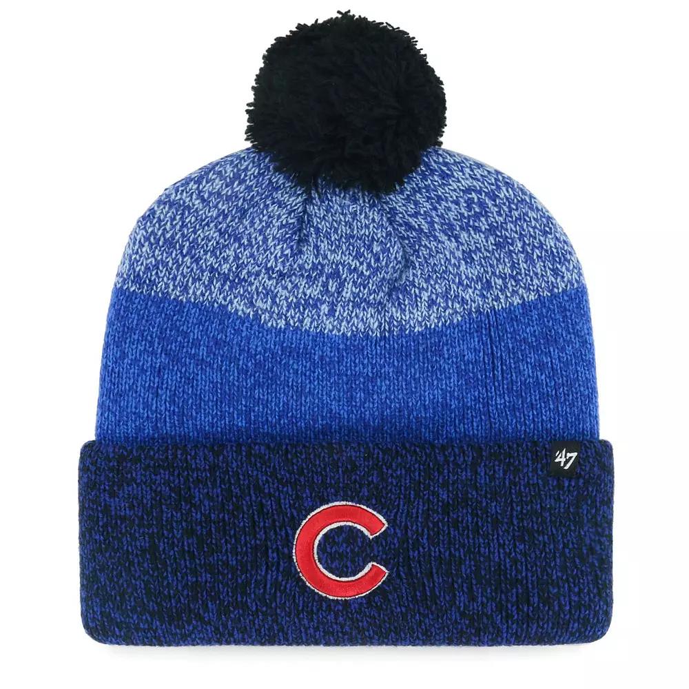 Men's '47 Royal Toronto Blue Jays Darkfreeze Cuffed Knit Hat with Pom, Jay Blue Product Image