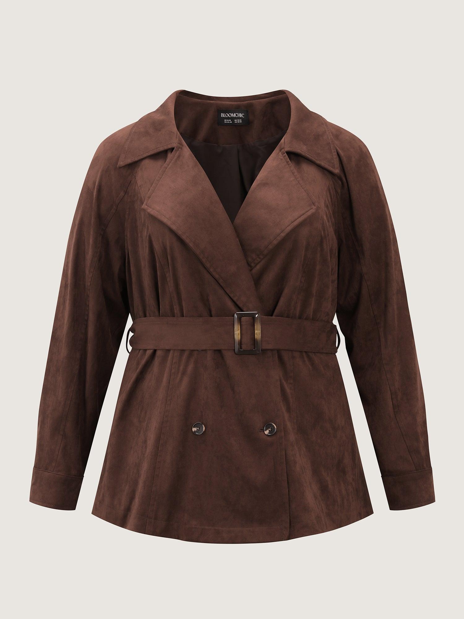 Suede Velvet Cinched-Waist Lined Jacket Female Product Image