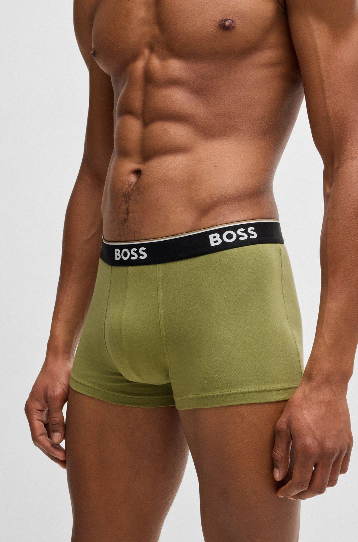 Three-pack of logo-waistband trunks in stretch cotton Product Image