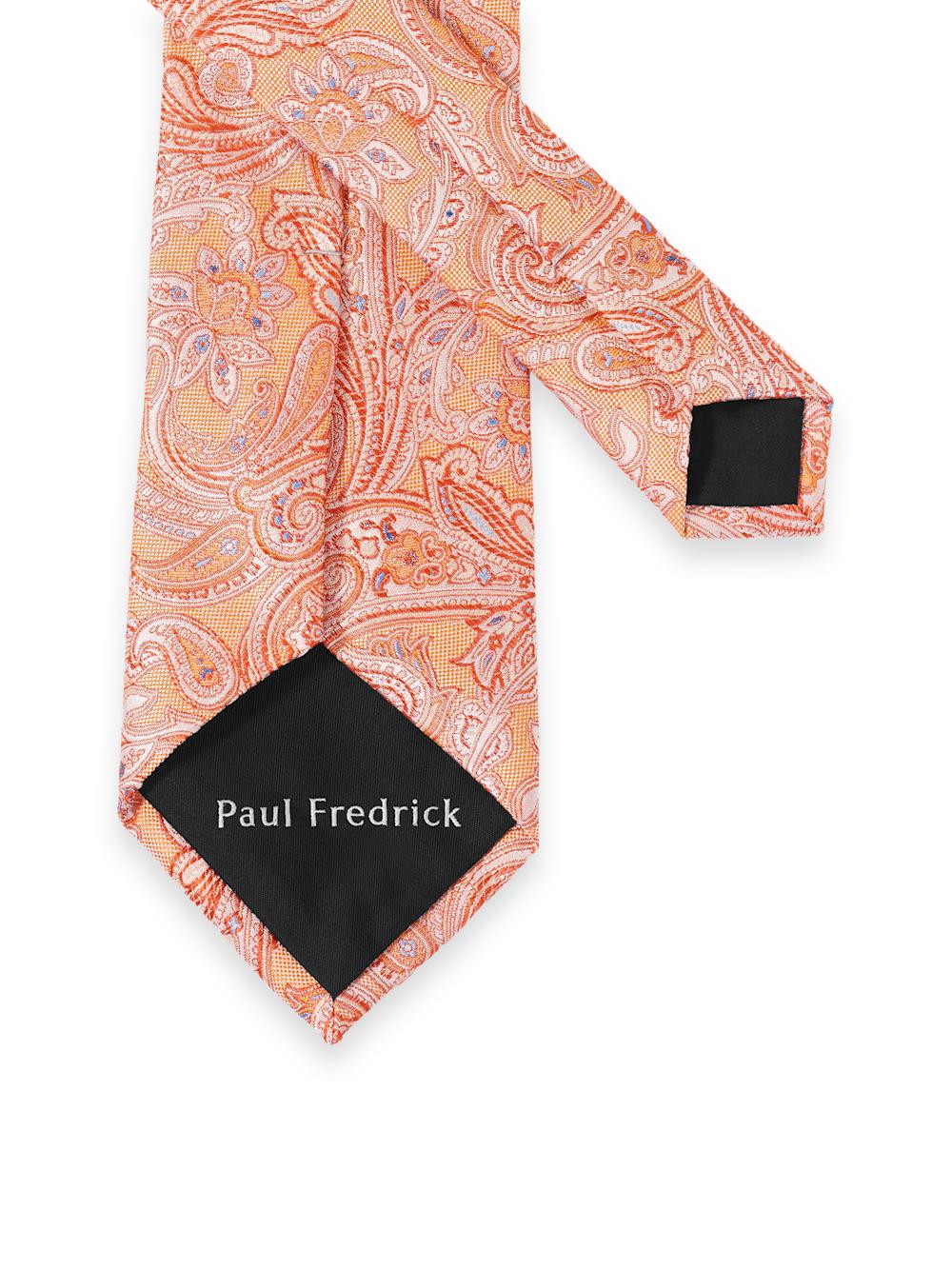 Paisley Woven Silk Tie - Orange Product Image