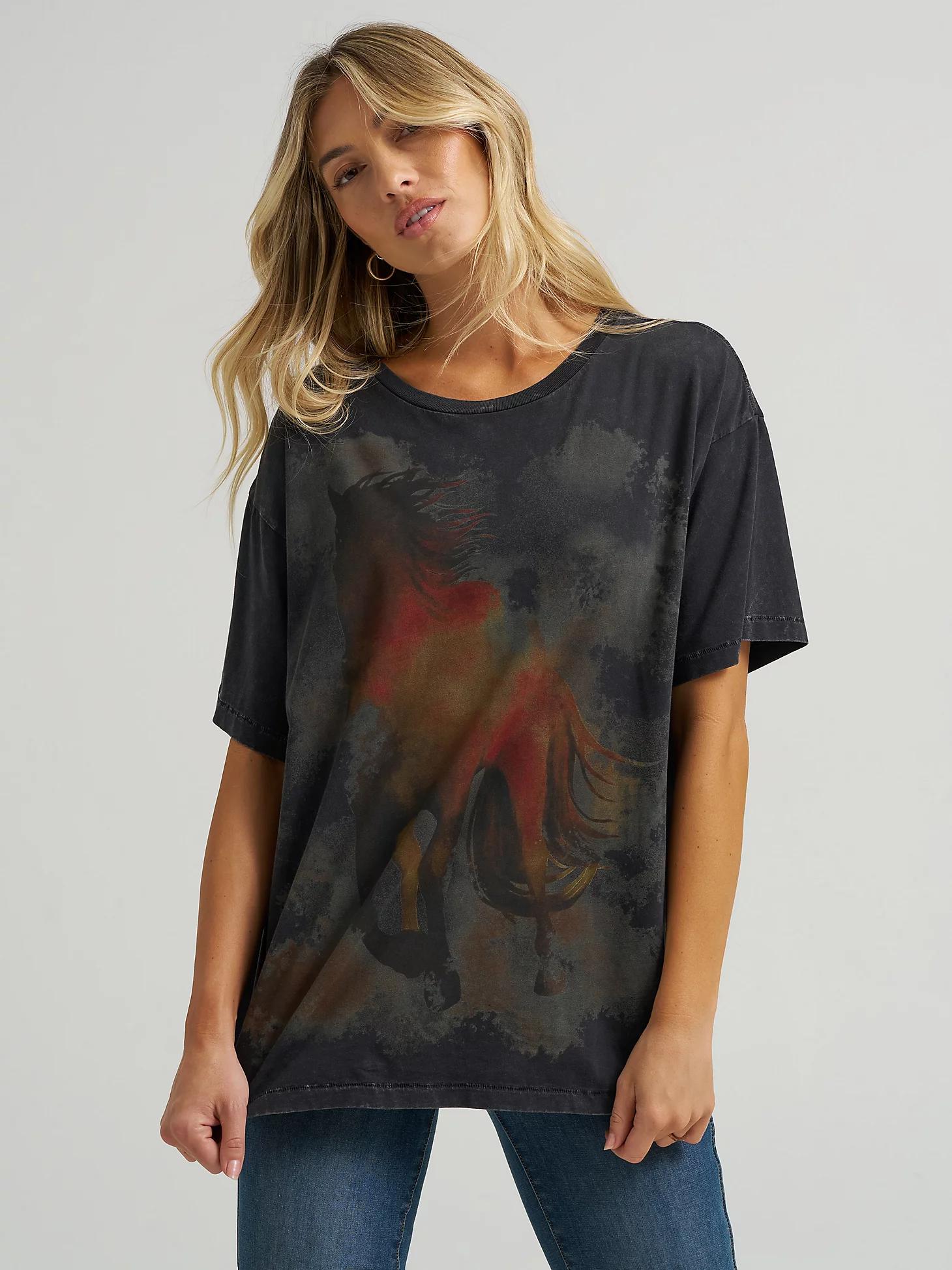 Wrangler x Lainey Wilson Horse Oversized Tee | Women's TOPS | Wrangler® Product Image