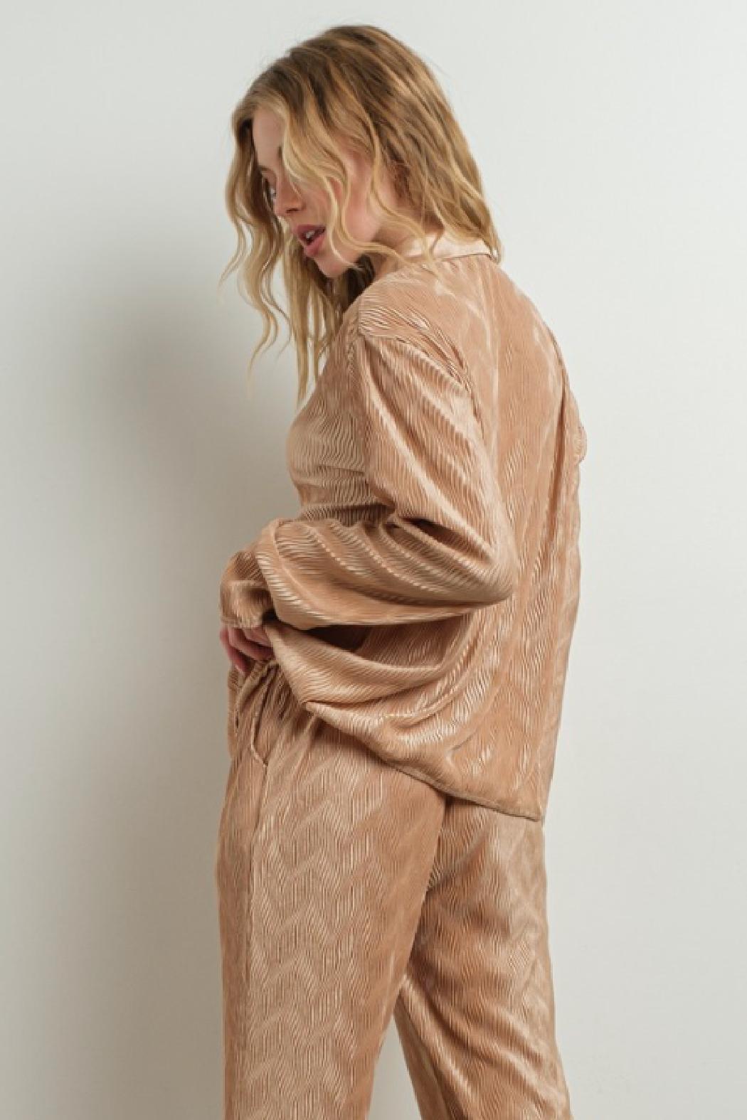 Satin Plisse Shirt Product Image