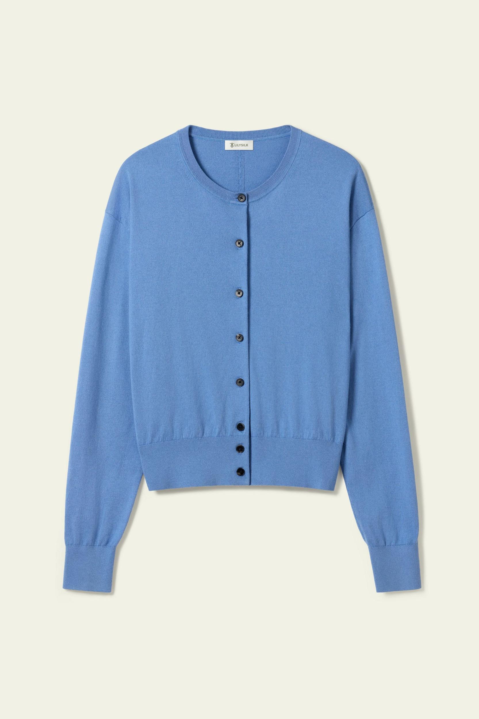 Round-neck Silk Cashmere Cardigan Product Image