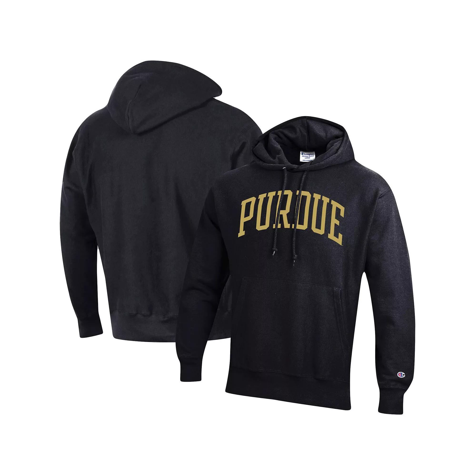 Men's Champion Black Purdue Boilermakers Team Arch Reverse Weave Pullover Hoodie,  Product Image