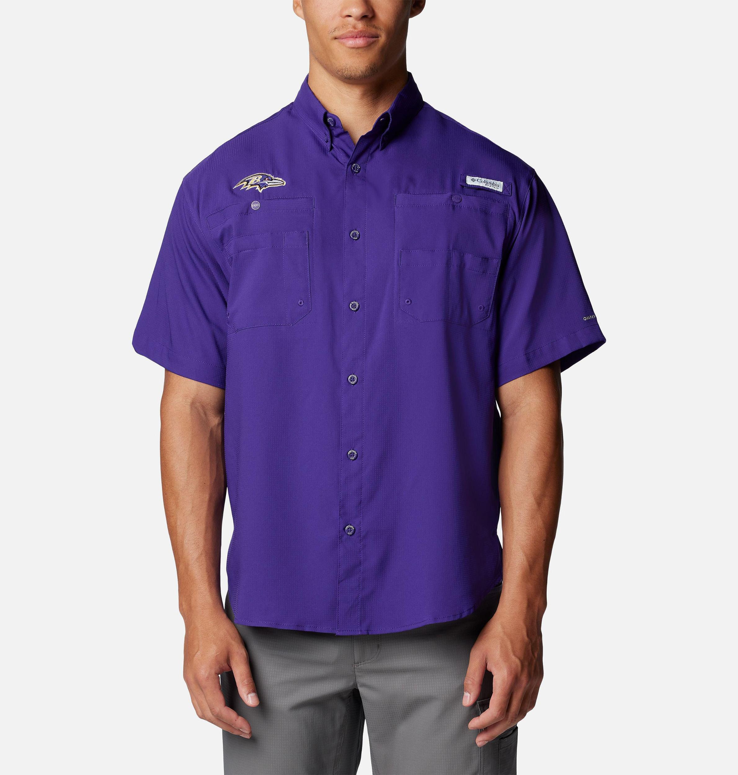 Columbia Mens PFG Tamiami Short Sleeve Shirt - Baltimore Ravens- Product Image