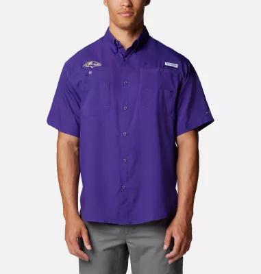 Columbia Mens PFG Tamiami Short Sleeve Shirt - Baltimore Ravens- Product Image