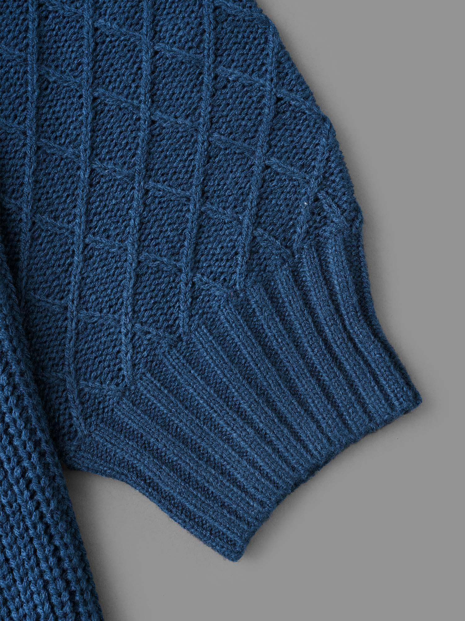 Cable Knit Texture Lantern Sleeve Pullover Female Product Image