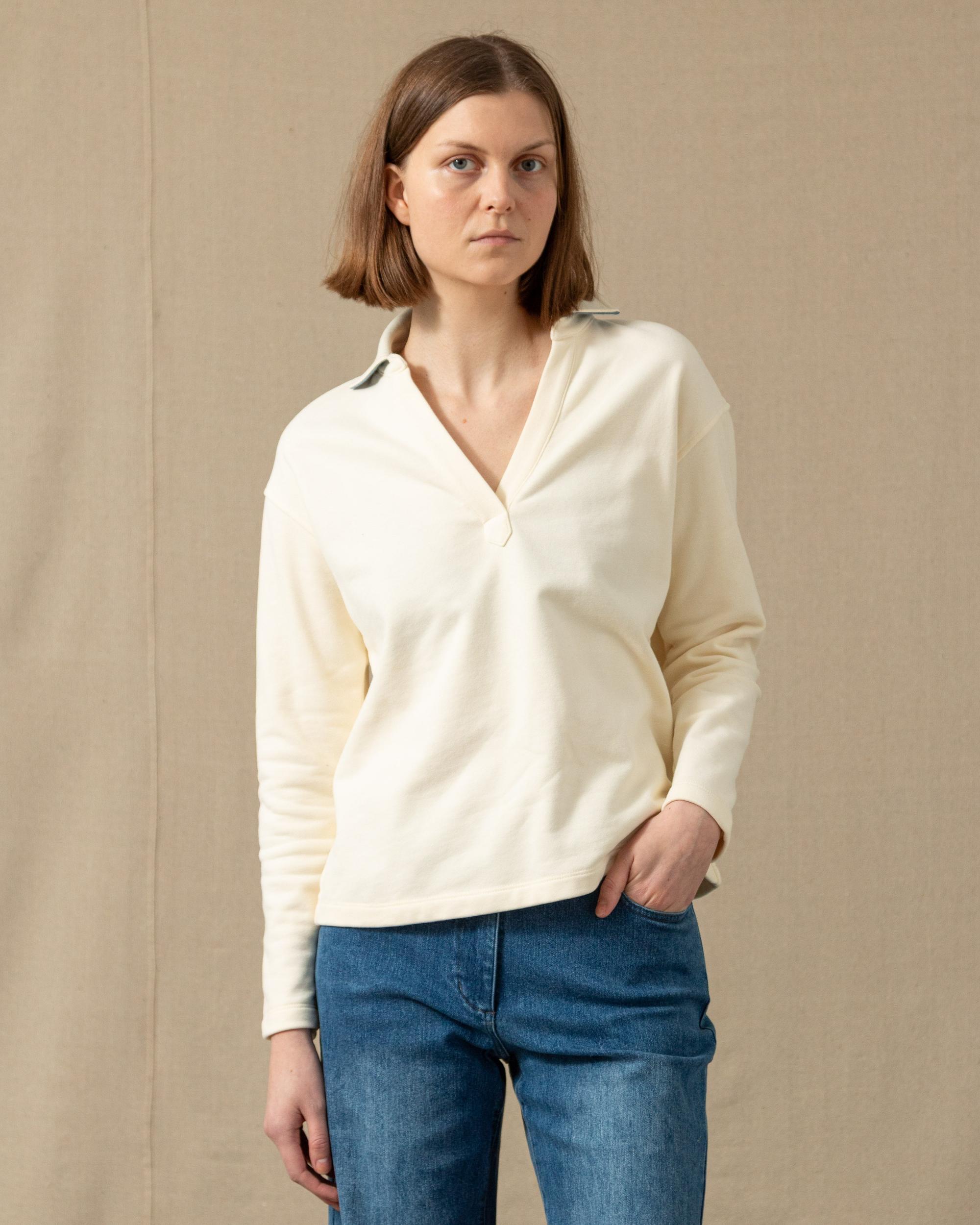Inlet Pullover in Cream Loopback Terry Product Image