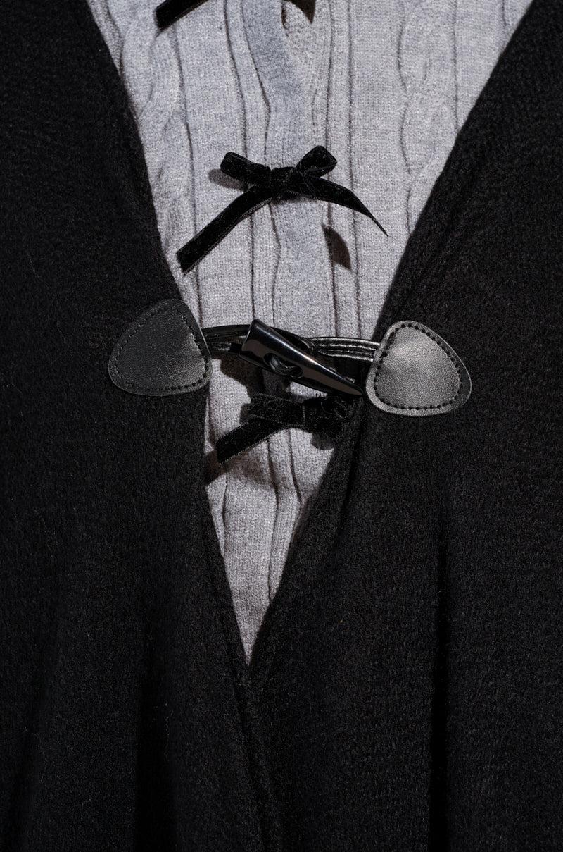 LOVE MY LIFE FAUX FUR TRIM PONCHO Product Image