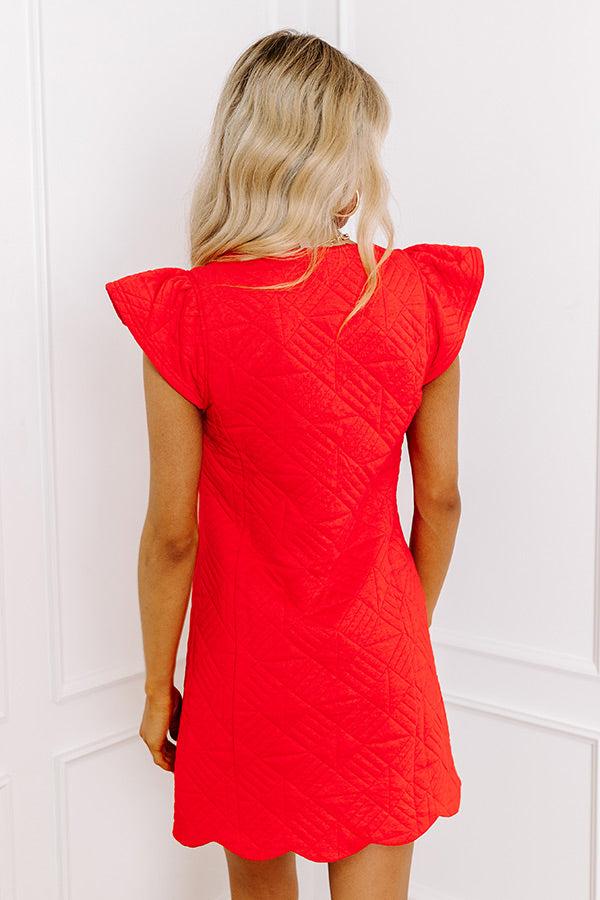 Uptown Party Quilted Mini Dress in Red Product Image