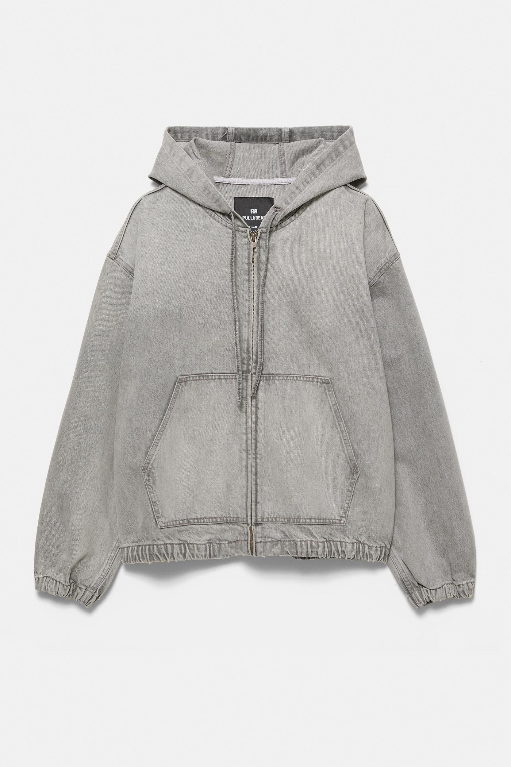 Denim hooded jacket Product Image