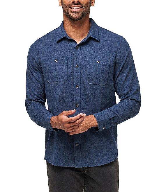 TravisMathew Cloud Flannel Long Sleeve Woven Shirt Product Image