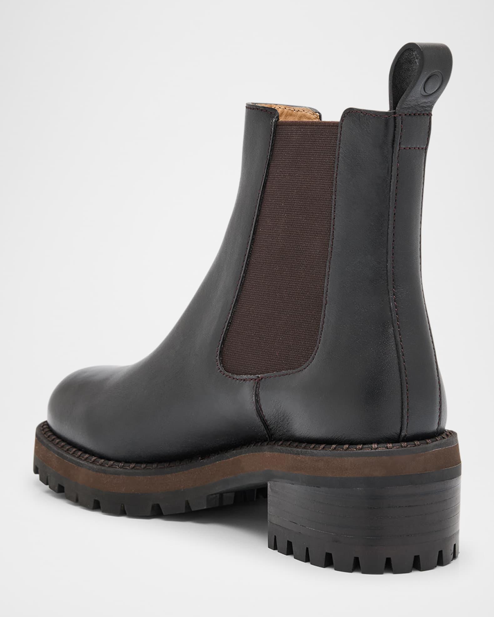 Faye Leather Lug-Sole Chelsea Booties Product Image