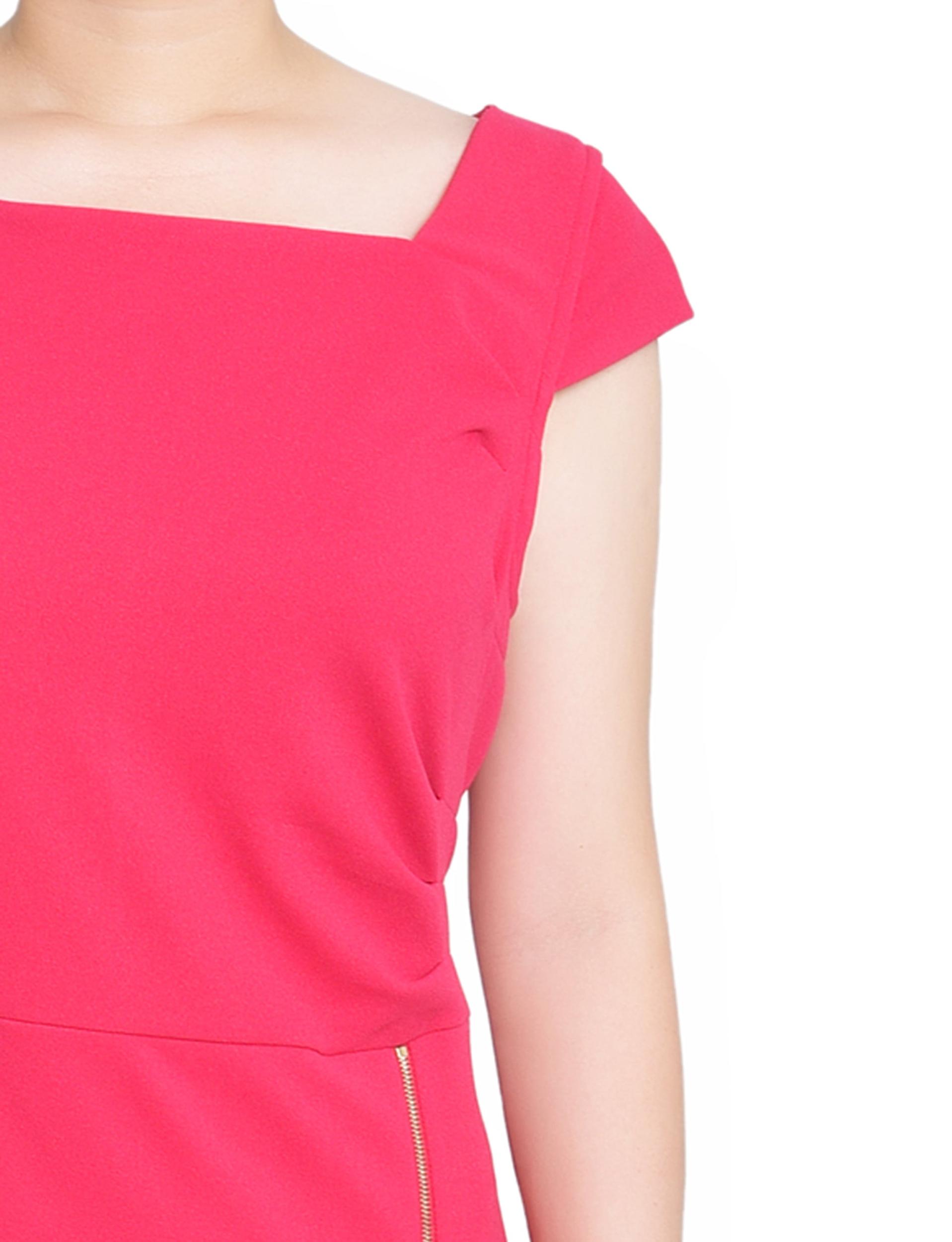 Pink Cap Sleeve Exposed Zipper Dress - Petite Product Image