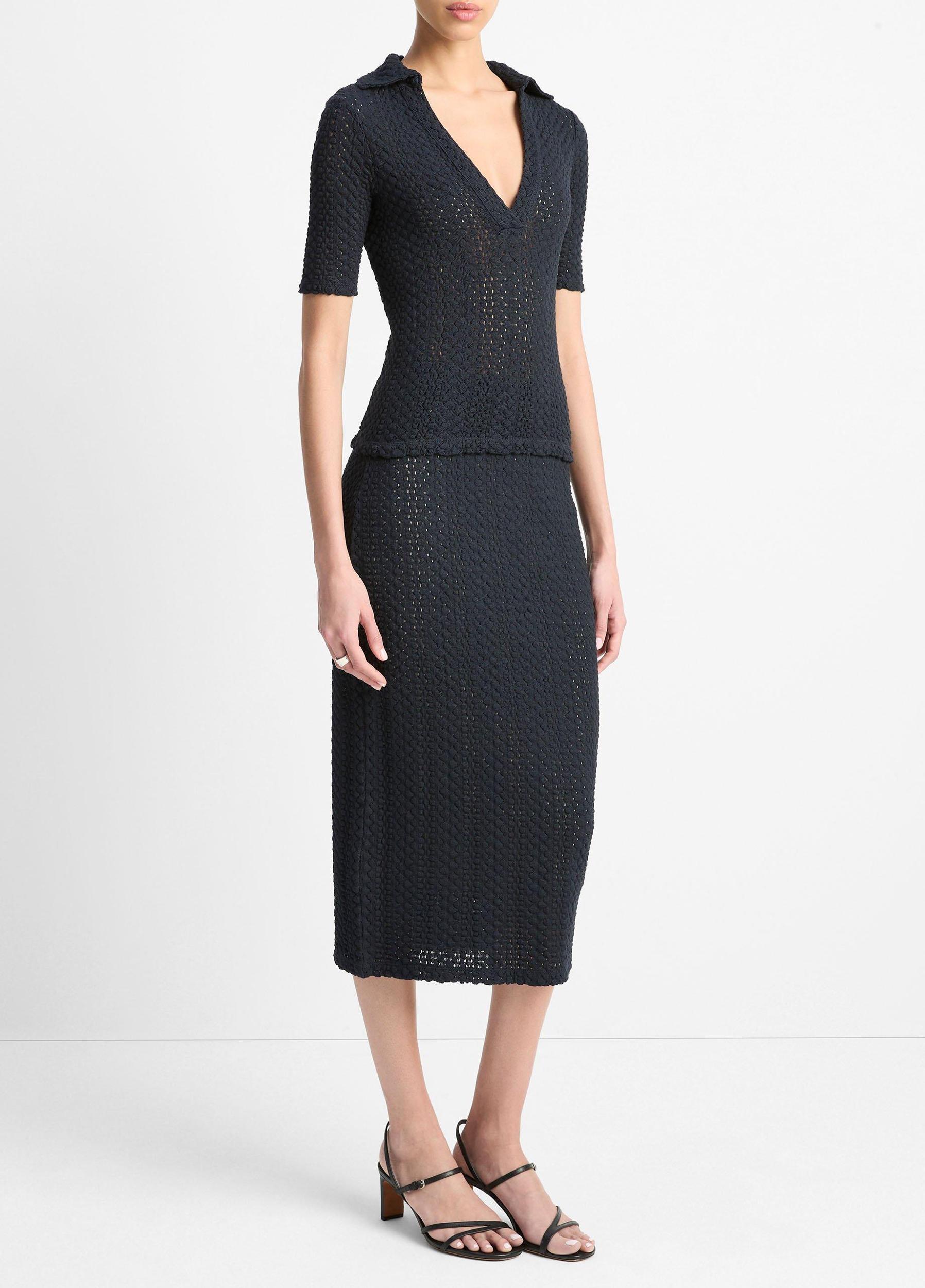 Textural Cotton Midi Skirt Product Image