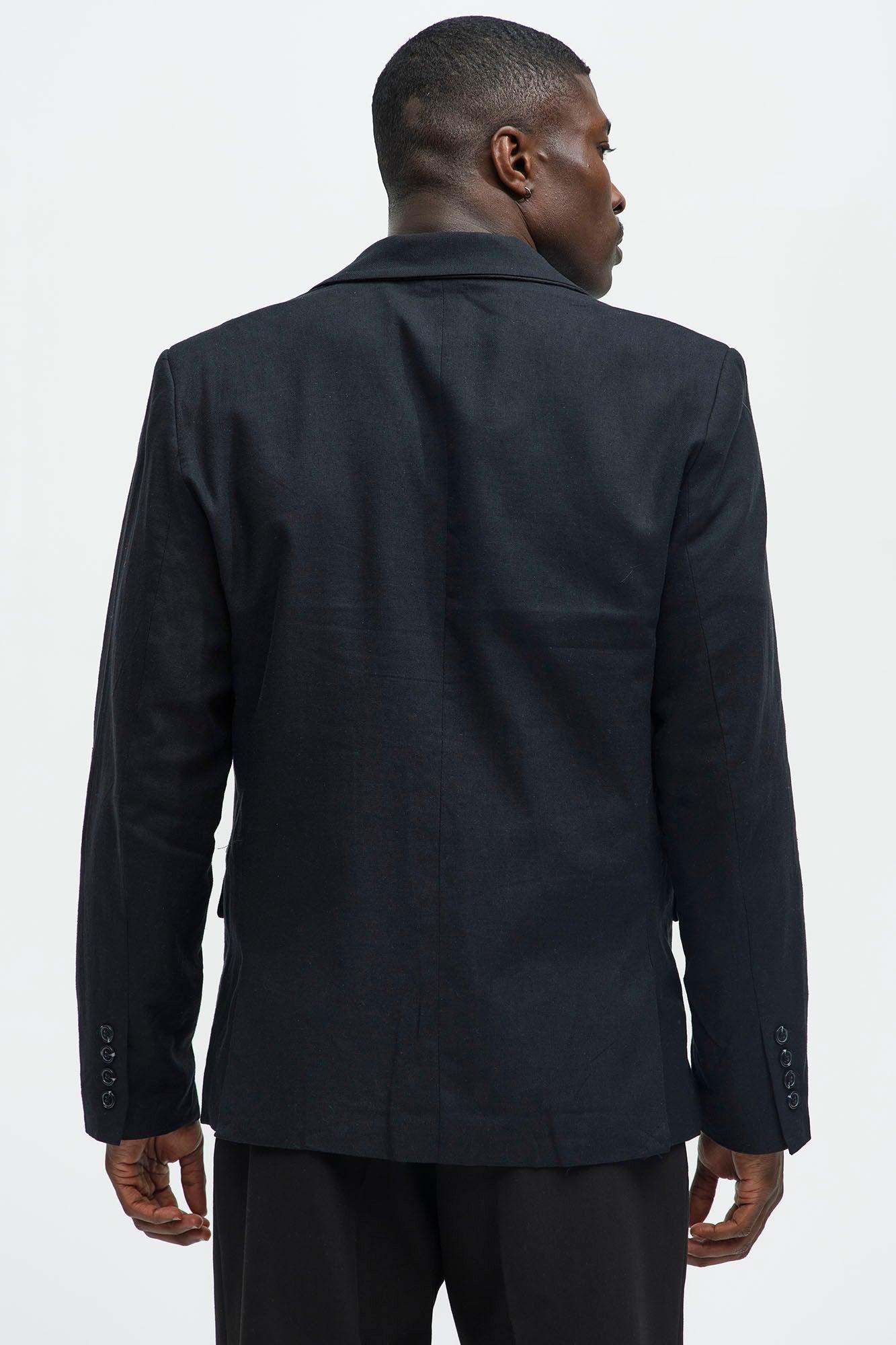 Bahamas Linen Suit Jacket - Black Product Image