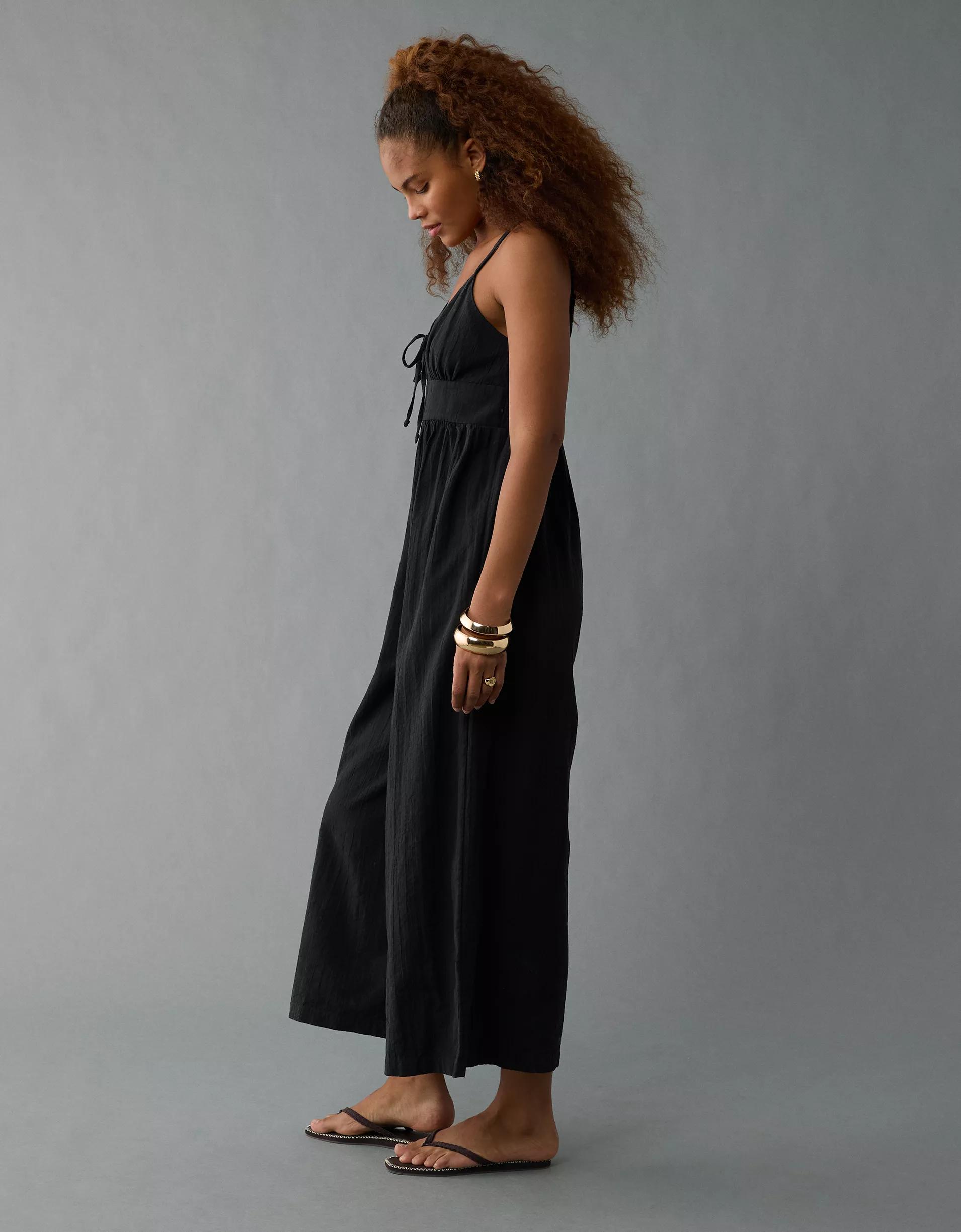 AE V-Neck Wide-Leg Jumpsuit Product Image