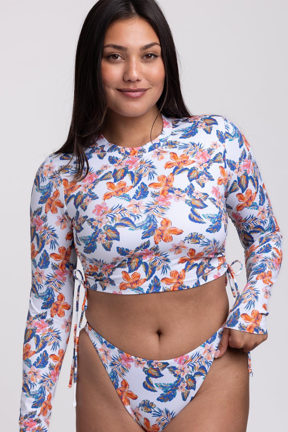 Kylie Long Sleeve Crop Rashguard - Flora Tiki Female Product Image