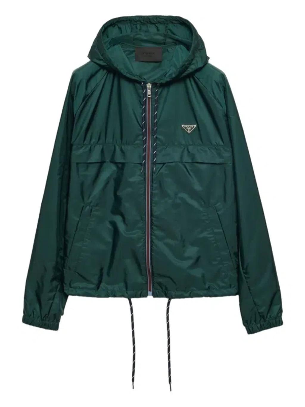 PRADA Blousonjacke Aus Re-nylon In Green Product Image