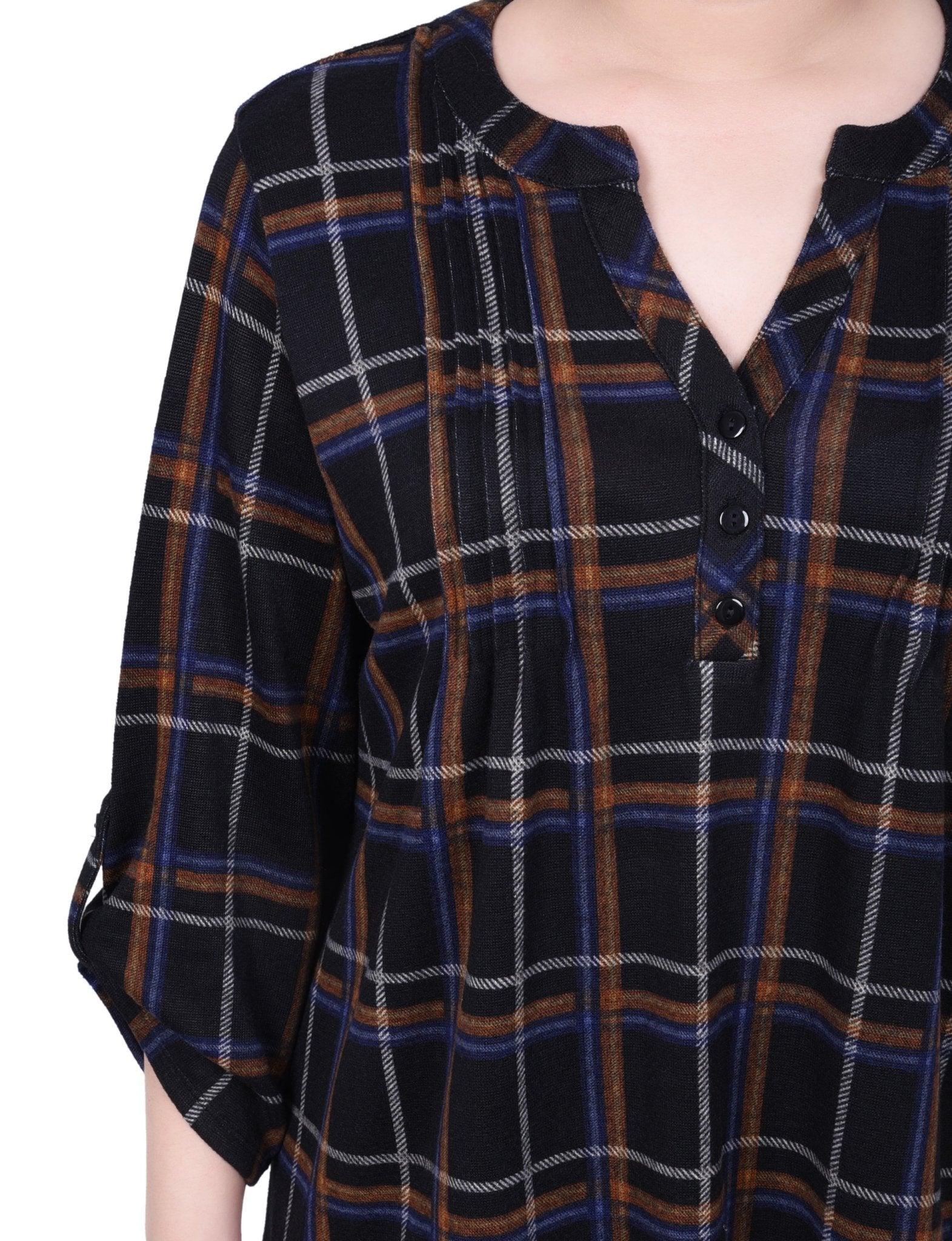 3/4 Length Roll Sleeve Top - Petite Product Image