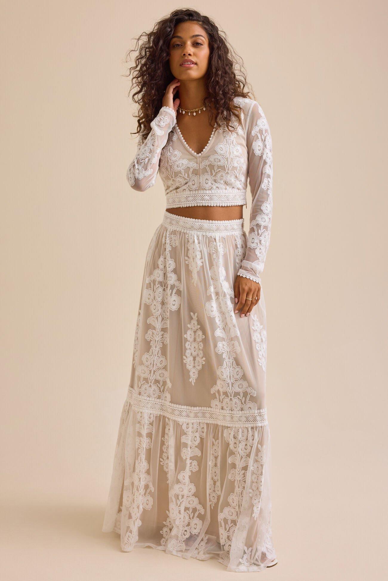 Arissa Embroidered Maxi Skirt Product Image