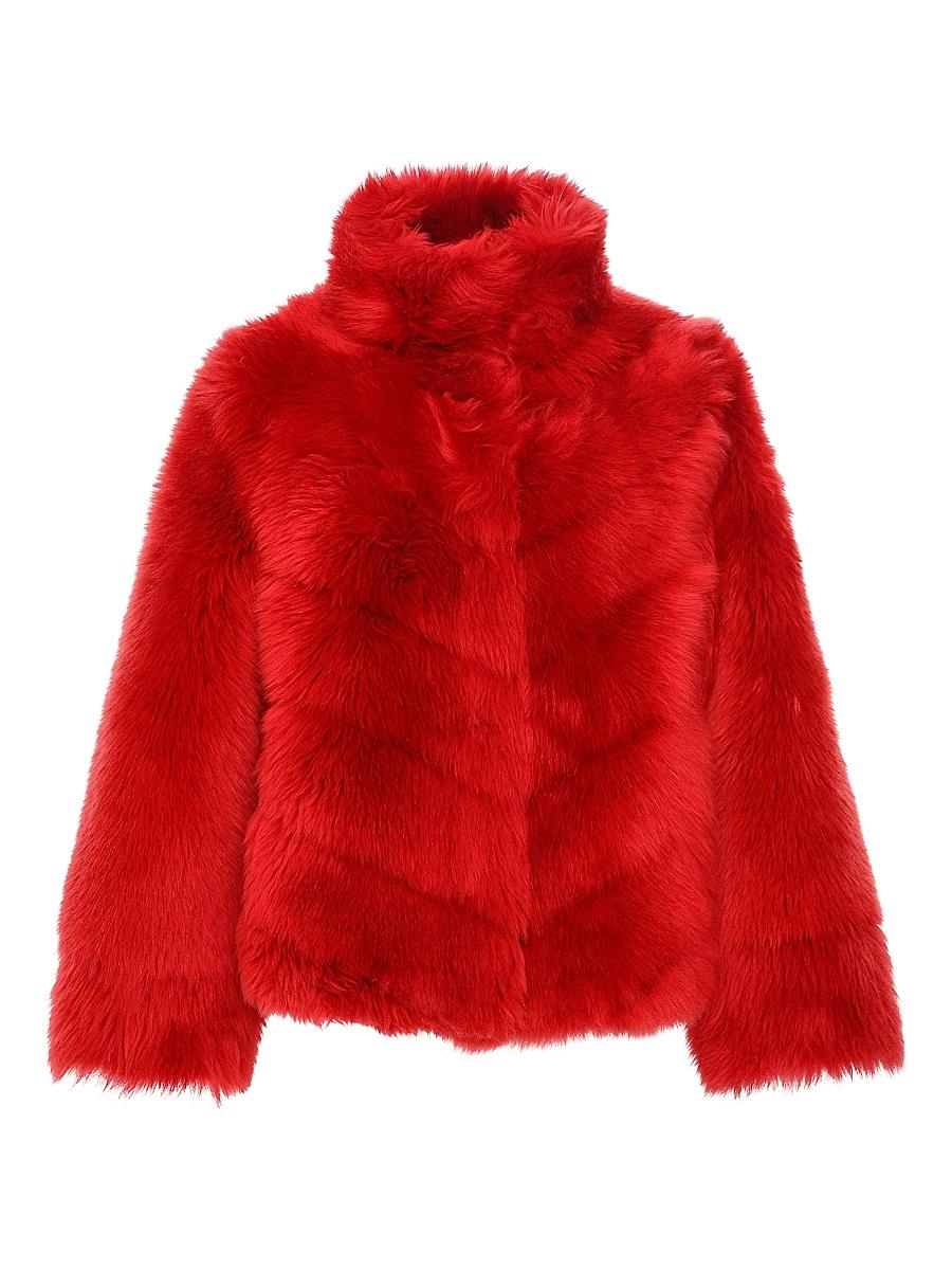 Womens Reversible Merinillo Shearling Lamb Chevron Jacket with Horizontal Bottom Product Image