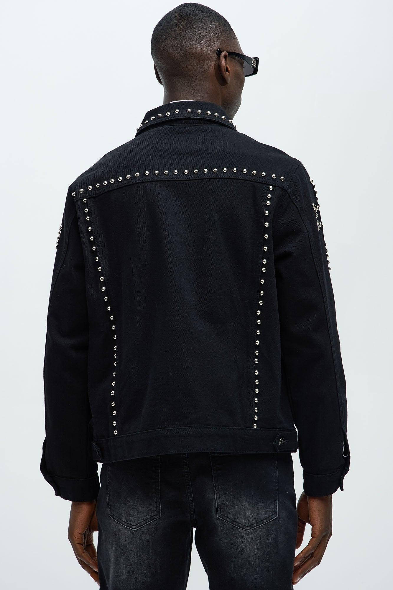 Rider Studded Trucker Jacket - Black Product Image