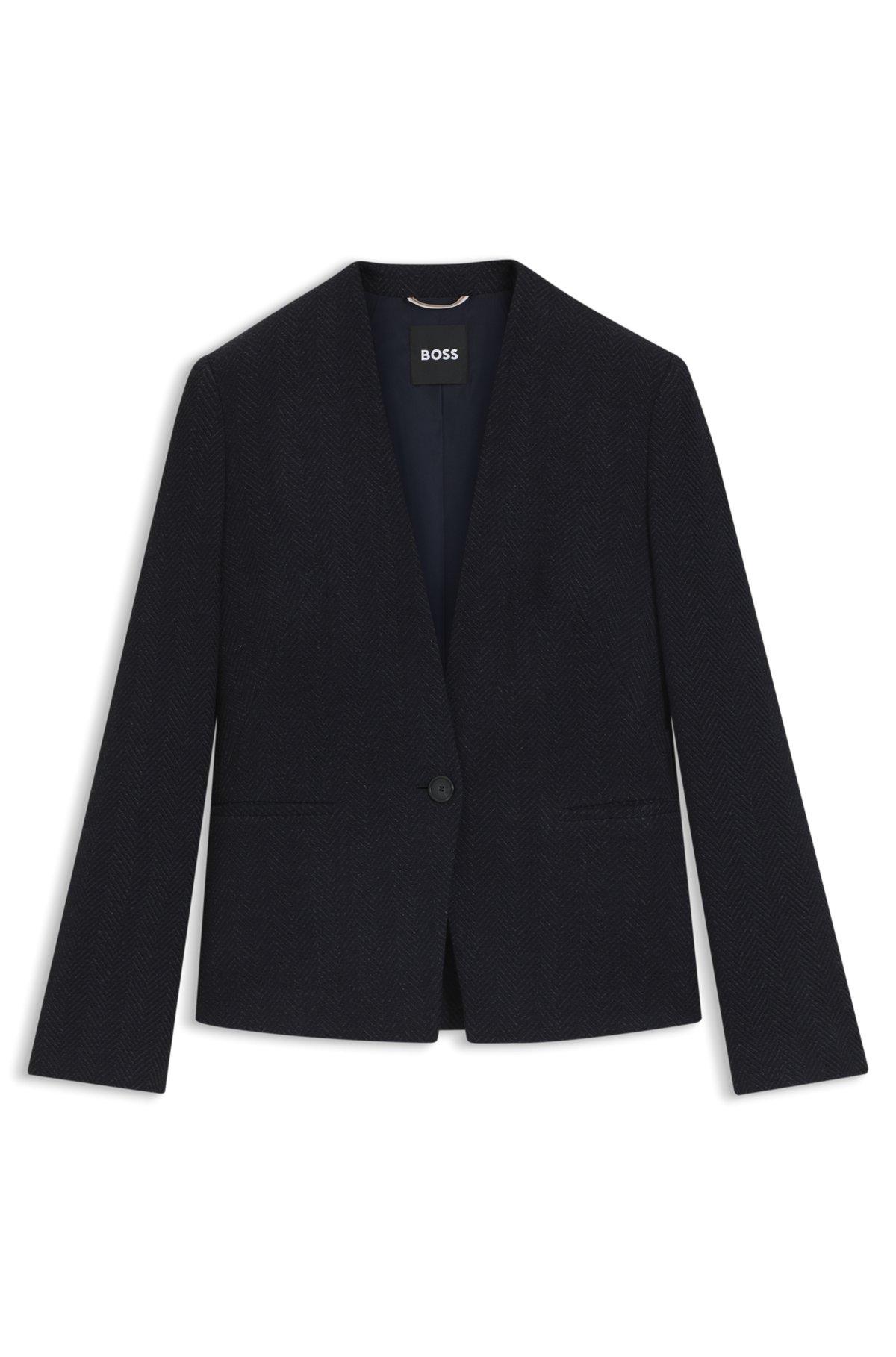 Regular-fit blazer in crease-resistant herringbone stretch jersey Product Image