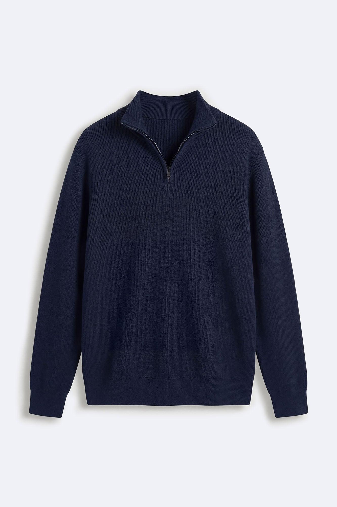 Shawn Quarter Zip Sweater - Navy Product Image