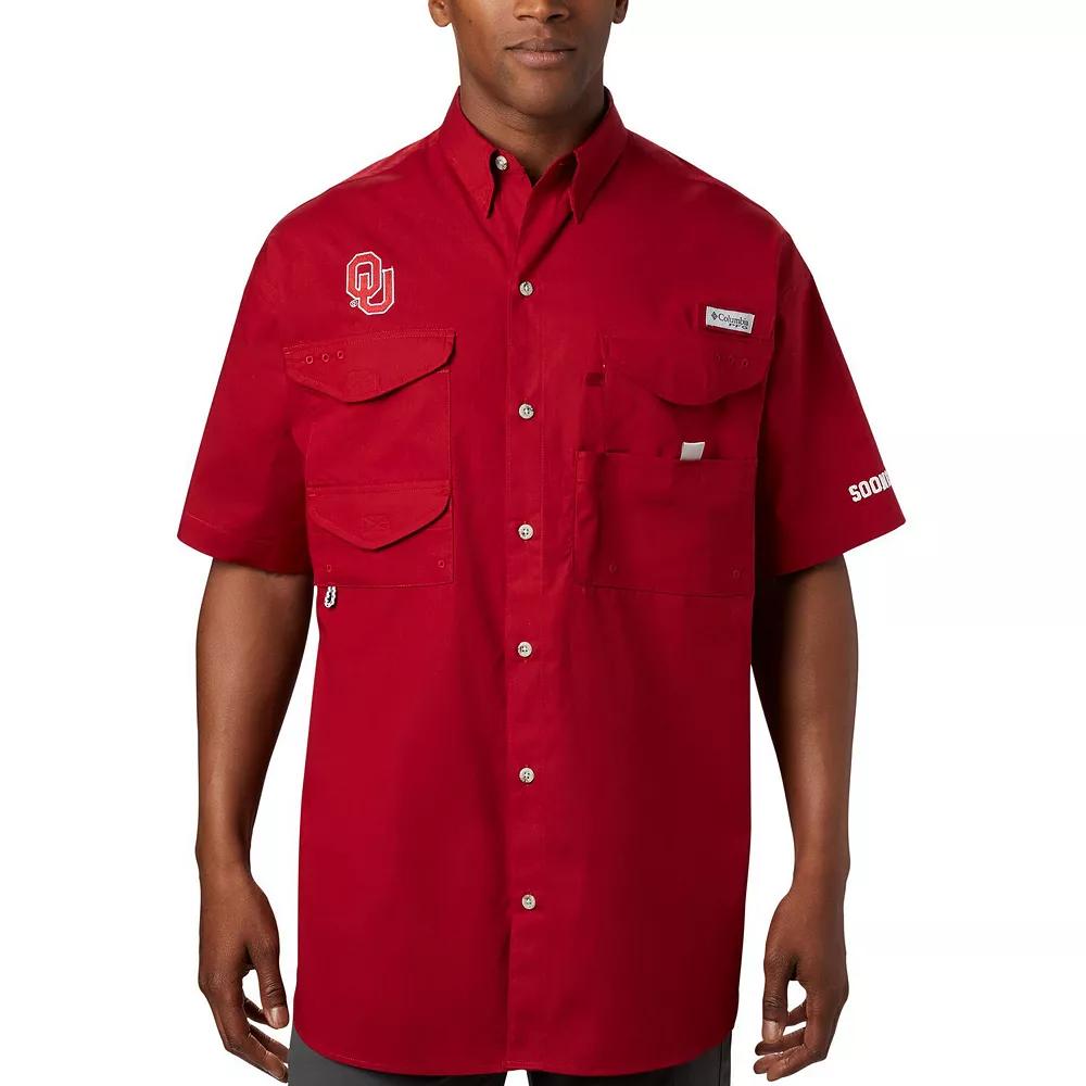 Men's Columbia Crimson Oklahoma Sooners Big & Tall Bonehead Button-Up Shirt, Size: 5XLT, Red Product Image