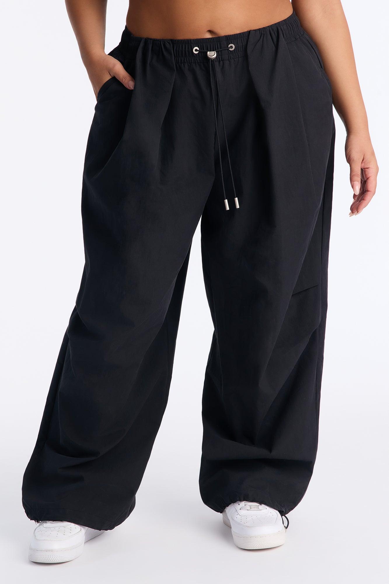 Here And Now Wide Leg Street Jogger 30″ - Black Female Product Image