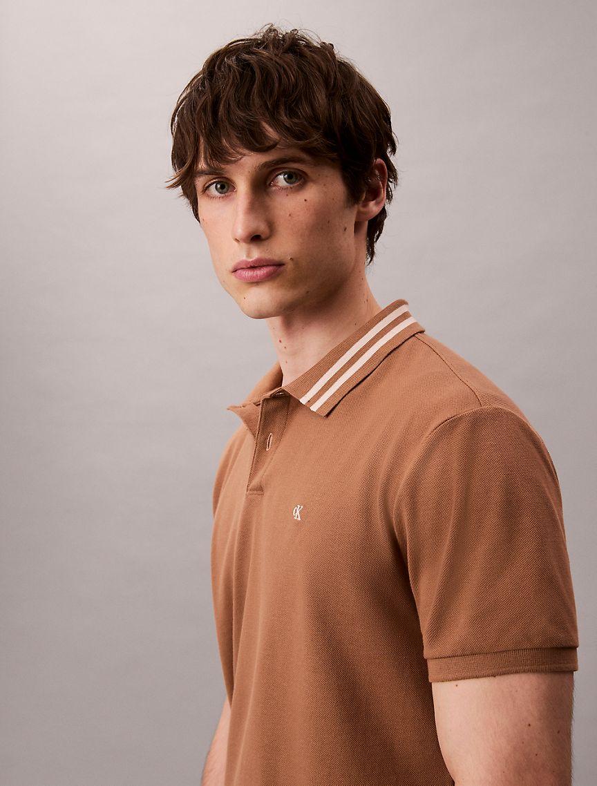 Monogram Logo Pique Tipped Classic Polo Shirt Product Image